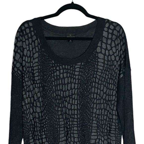 🌺 Worthington Black Slinky Semi Sheer Abstract Print Stretchy Sweater Size XL - Picture 3 of 9